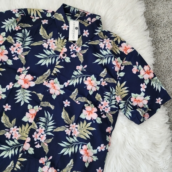 COOFANDY Men's Floral Hawaiian Shirt Short Sleeve Casual Button Down Tro… - Picture 2 of 8